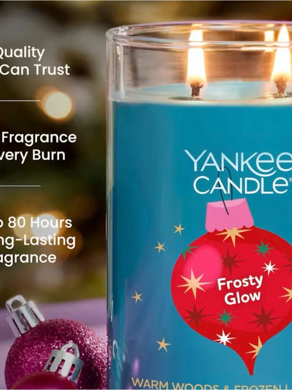 Yankee Candle Frosty Glow Large Tumbler Scented Candle 20 oz 2-Wick Plant Wax